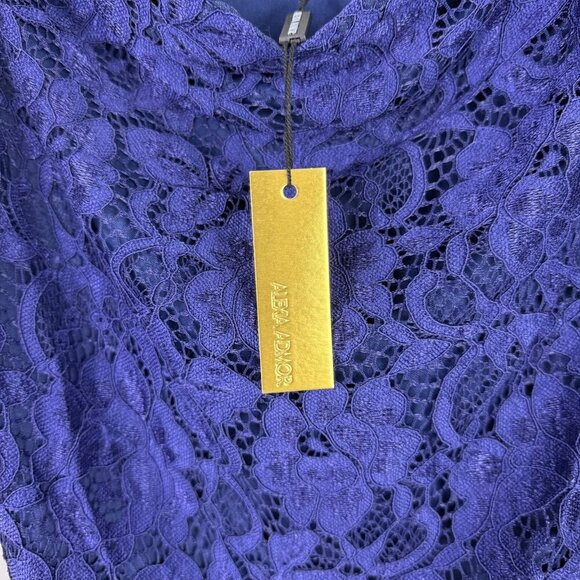 Alexia Admor Dress Small Lace Off Shoulder Cocktail Midi Sheath Party Wedding - Picture 6 of 11